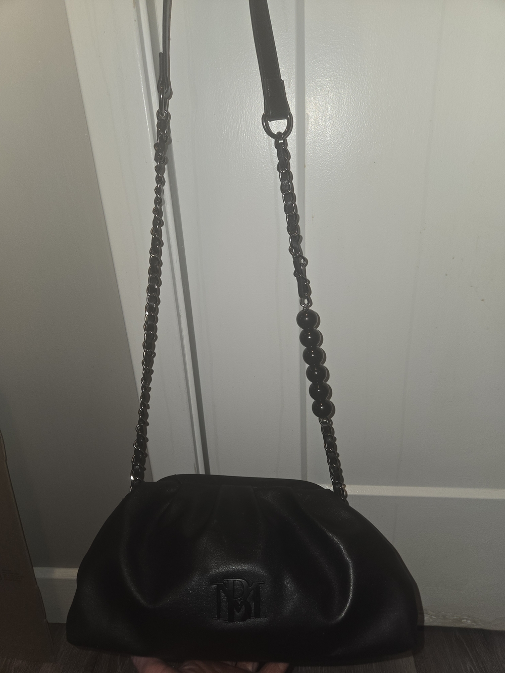 Badgley Mischka Black Shoulder Clutch with Chain Strap NWT